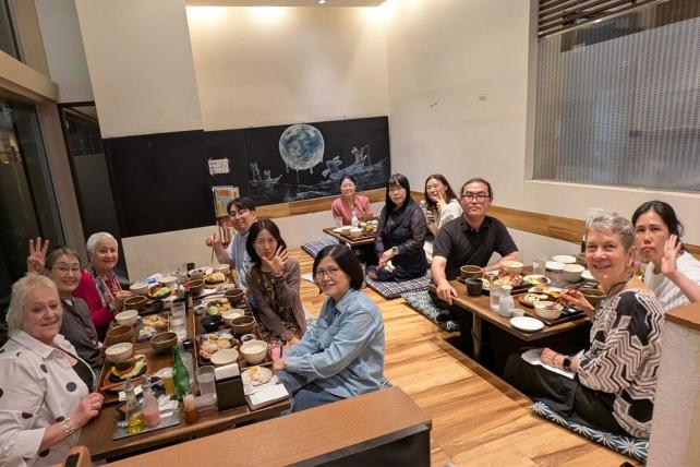 Japan tour group dining